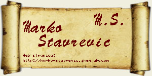 Marko Stavrević vizit kartica